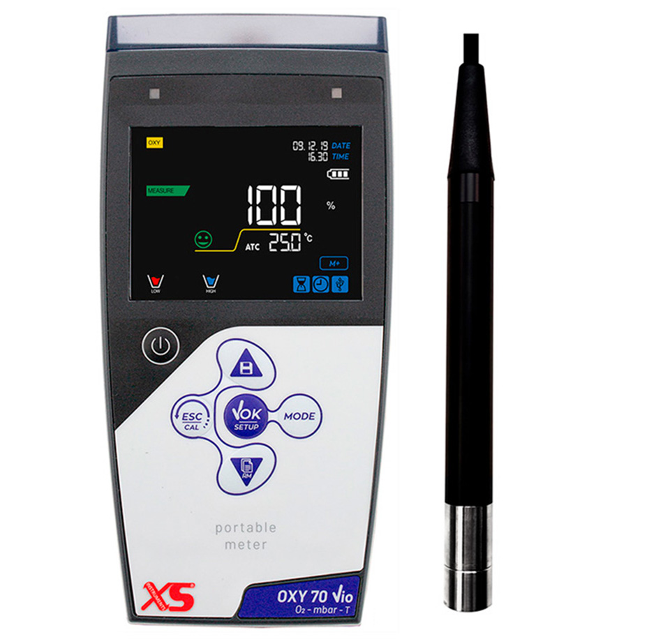 XS Instruments Oxy 70 Vio Portatif Çözünmüş Oksijen Ölçer + 2 Metre Kablolu LDO70/2MT Optik Oksijen Sensörü
