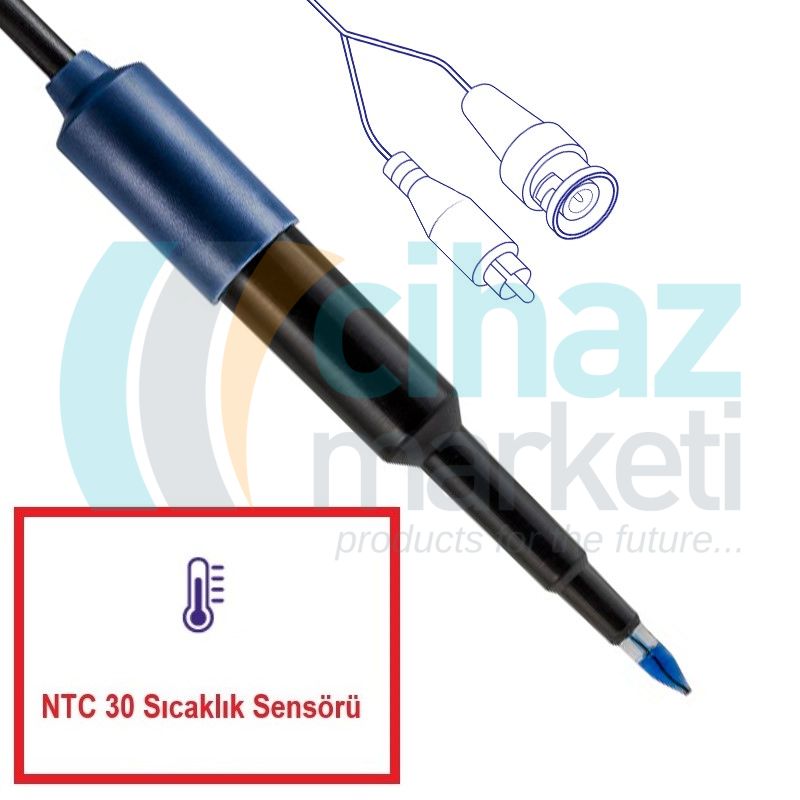XS Instruments 2 PORE F TEMP BNC pH Elektrotu NTC 30 Sıcaklık Sensörlü 0…14 pH / 0…60 °C