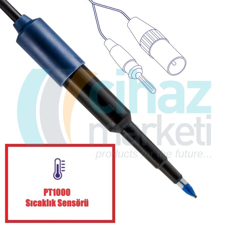 XS Instruments 2 PORE F TEMP DIN pH Elektrotu PT 1000 Sıcaklık Sensörlü 0…14 pH / 0…60 °C