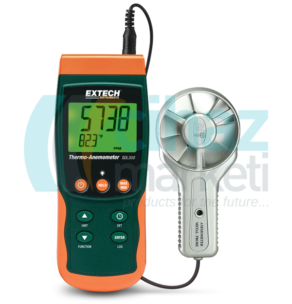 Extech SDL300 Metal Pervaneli Anemometre Datalogger