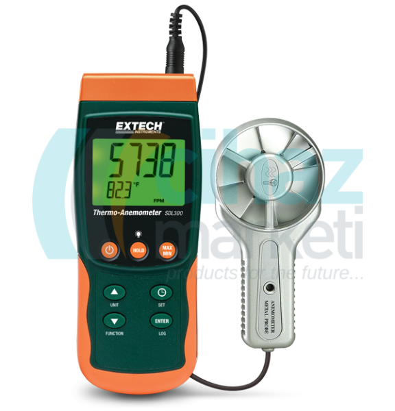 Extech SDL300 Metal Pervaneli Anemometre Datalogger