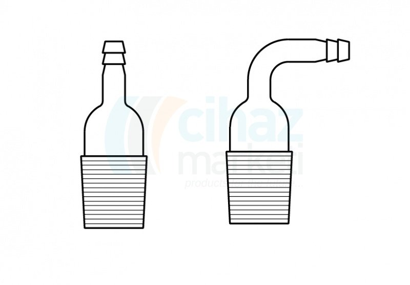 Çalışkan Cam Teknik LG004.01.4540   Çıkış borulu kapak, Erkek şilifli , (dik)  NS : 45/40