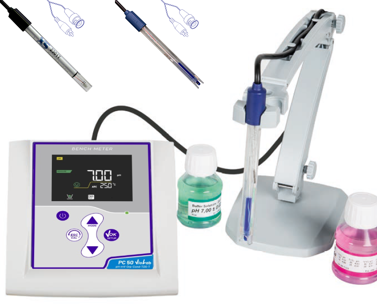 XS Instruments PC 50 VioLab Masaüstü Multiparametre Ölçer + 2301T İletkenlik Hücresi + XS 201 T pH Elektrotu