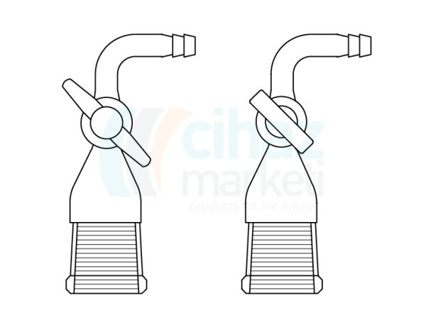 Çalışkan Cam Teknik LG004.08.1423  Şilifli musluk, Dişi , PTFE Musluklu NS : 14,5/23