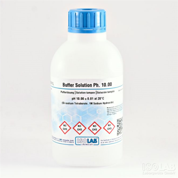 ISOLAB 908.B10.1000 BUFFER SOLUTION PH 10.00 ± 0.01 AT 20°C (DI-SODIUM TETRABORATE, 1M SODIUM HYDROXIDE)