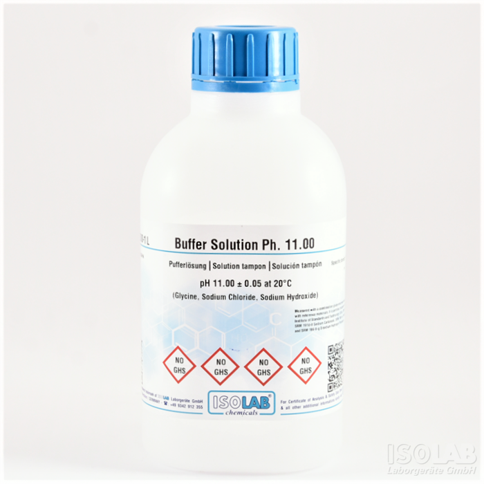 ISOLAB 908.B11.1000 BUFFER SOLUTION PH 11.00 ± 0.05 AT 20°C (GLYCINE, SODIUM CHLORIDE, SODIUM HYDROXIDE)