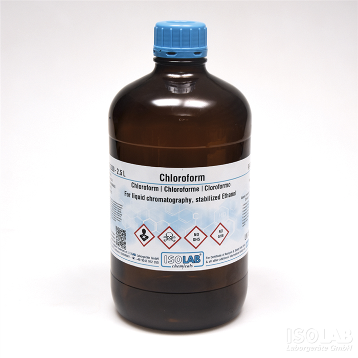 ISOLAB 910.037.2501 CHLOROFORM ≥ 99.8%, FOR LIQUID CHROMATOGRAPHY, STABILIZED ETHANOL
