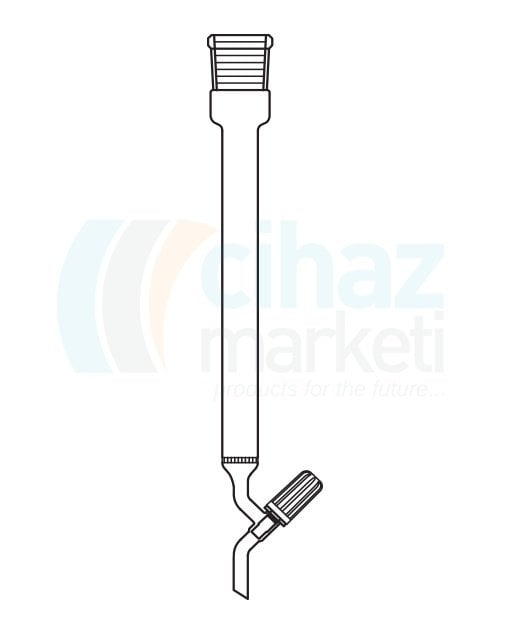 Çalışkan Cam Teknik LG020.13.3050 Kromatografi Kolonu, Şilifli, Filtreli, Valf tipi Musluklu Boru Çapı 30 mm, Boy 500 mm, NS: 29/32