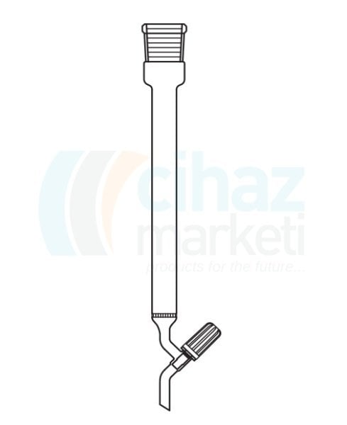 Çalışkan Cam Teknik LG020.13.3010 Kromatografi Kolonu, Şilifli, Filtreli, Valf tipi Musluklu Boru Çapı 30 mm, Boy 1000 mm, NS: 29/32