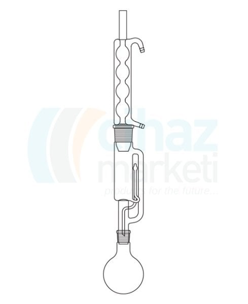 Çalışkan Cam Teknik LG021.01.1525 Soxhlet Ekstraksiyon takımı, Bullu soğutuculu 150 ml Ekstaktör Hacmi, 250 ml Balon Hacmi