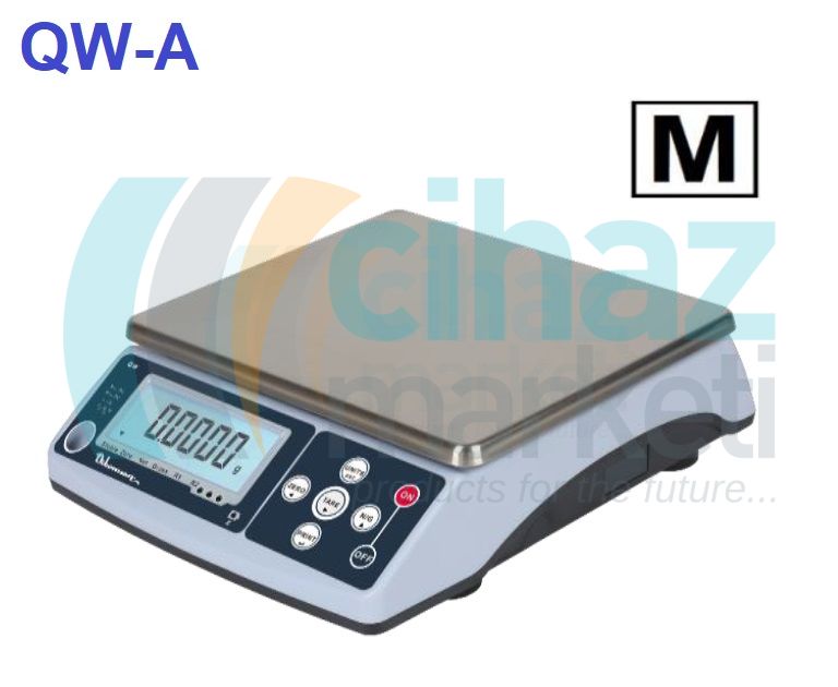 Dikomsan QW-A-6 Ticari Onaylı Tartım Terazisi 6 kg / 1 g ~ 2 g
