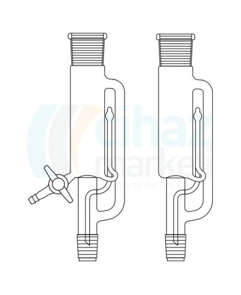 Çalışkan Cam Teknik LG021.05.0500 Soxhlet Ekstraktörü, Musluksuz Erkek NS: 29/32, Dişi NS: 45/40, 500 ml Hacim