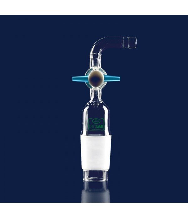 ISOLAB 065.25.014 adaptör - eğimli - musluklu - çap 8 mm - erkek şilif : NS 14/23