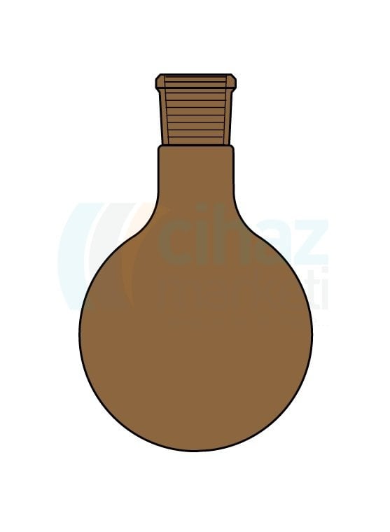 Çalışkan Cam Teknik LG006.03.1401 Balon, Tek boyunlu, Amber renk, DY 10 ml Hacim, NS: 14.5/23
