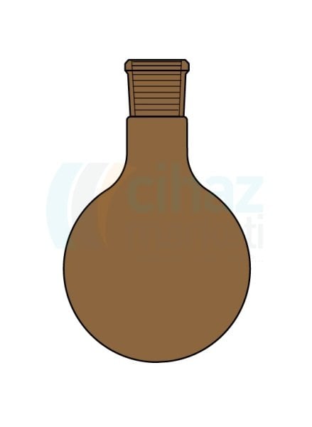 Çalışkan Cam Teknik LG006.03.1405 Balon, Tek boyunlu, Amber renk, DY 250 ml Hacim, NS: 14.5/23