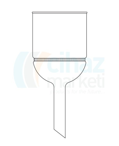 Çalışkan Cam Teknik LG022.04.4575 Filtreli Huni (Nuche) 45 mm Filtre Çapı, 75 ml Hacim, Porozite No:0-3