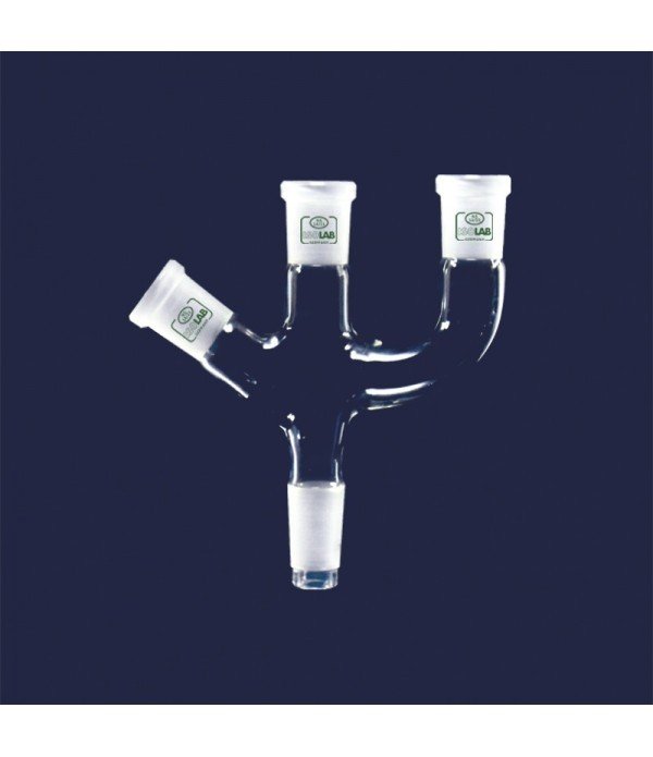 ISOLAB 065.44.005 adaptör - 3 boyunlu - açılı ve paralel - dişi şilif : NS 29/32 - erkek şilif : NS 29/32 - açılı ve paralel dişi şilif : NS 29/32