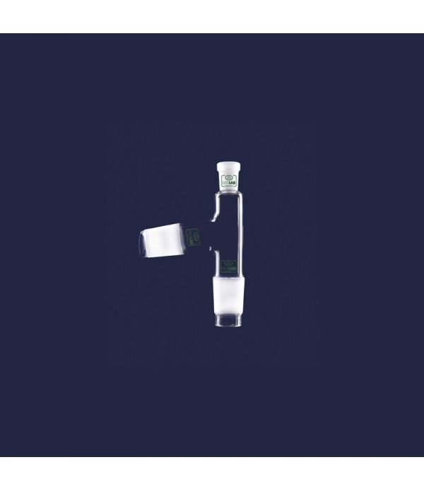 ISOLAB 065.45.001 adaptör - distilasyon - standart başlık - dişi şilif NS 14/23 - erkek şilif : NS 14/23 - açılı erkek şilif : NS 14/23