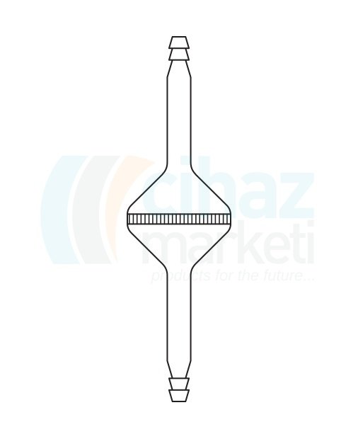 Çalışkan Cam Teknik LG022.06.2010 Filtre, İki ucu hortum çıkışl 20 mm Filtre Çapı, Hortumluk Çapı 10 mm, Porozite No:0-3