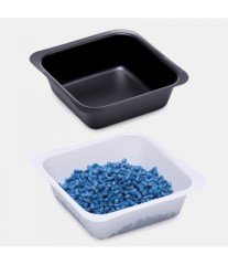ISOLAB 037.19.250 tartım kabı - P.S - kare form - beyaz - 250 ml - gamma steril