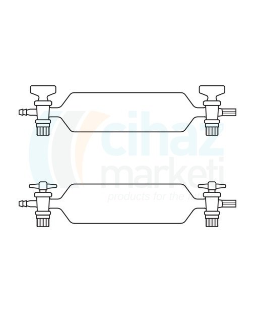 Çalışkan Cam Teknik LG023.02.1000  Gaz Numune Alma Pipeti, PTFE Musluklu 1000 ml Hacim