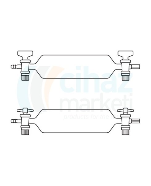Çalışkan Cam Teknik LG023.02.2000  Gaz Numune Alma Pipeti, PTFE Musluklu 2000 ml Hacim