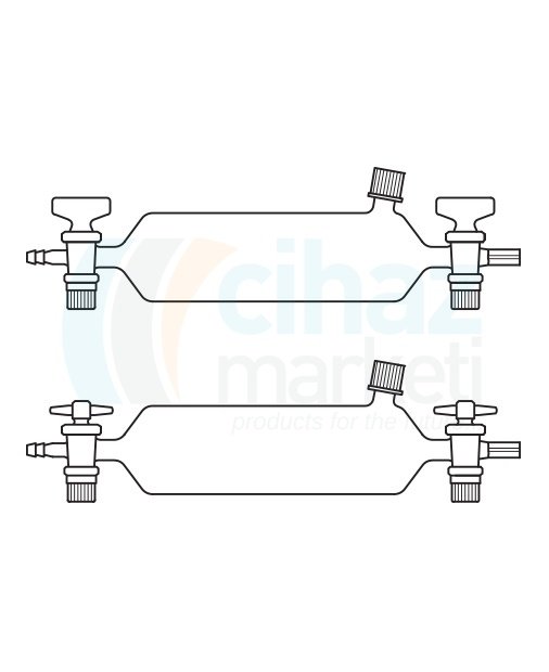 Çalışkan Cam Teknik LG023.03.0250   Gaz Numune Alma Pipeti, Septalı, Cam Musluklu 250 ml Hacim