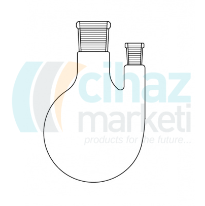 Çalışkan Cam Teknik LG006.04.2916 Balon, İki boyunlu, (Dik Boyun) 4000 ml Hacim, NS: 29/32 - 29/32