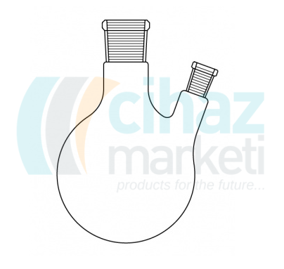 Çalışkan Cam Teknik LG006.05.2917 Balon, İki boyunlu, (45◦ Açılı Boyun) 5000 ml Hacim, NS: 29/32 - 29/32