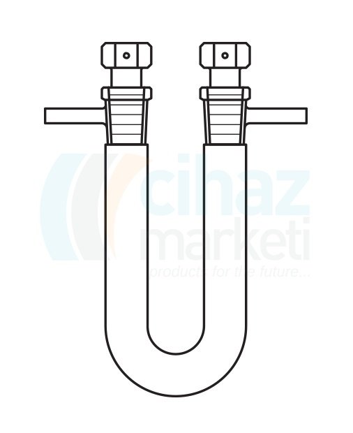 Çalışkan Cam Teknik LG024.05.1410 Kurutma Tüpü, U Tip, Şilifli NS: 14.5/23, 100 mm Uzunluk