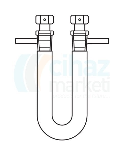 Çalışkan Cam Teknik LG024.05.1918 Kurutma Tüpü, U Tip, Şilifli NS: 19/26, 180 mm Uzunluk