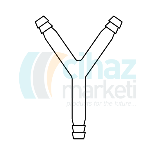 Çalışkan Cam Teknik LG024.08.0006 Hortumluk, Y Tip, Üç Yollu 6 mm Çap