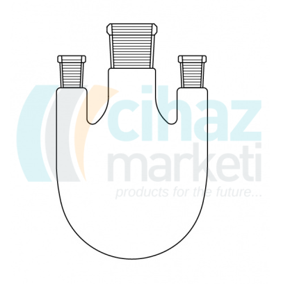 Çalışkan Cam Teknik LG006.06.2909 Balon, Üç boyunlu, (Dik Boyun) 250 ml Hacim, NS: 29/32