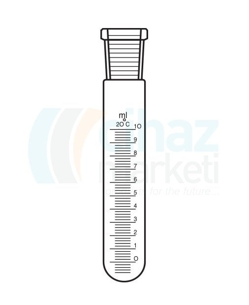 Çalışkan Cam Teknik LG024.10.0025 Test Tüpü, Dereceli, Şilifli 25 ml Hacim, NS: 14.5/23