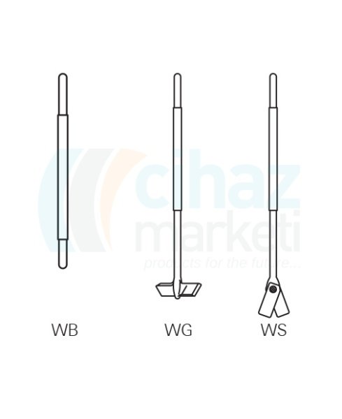 Çalışkan Cam Teknik LG24.573.86 Karıştırma Şaftı WG 10 Tip, 10mm x 160 mm Şaft Çapı * Şaft Uzunluğu, 440 mm Toplam Uzunluk