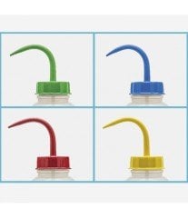 ISOLAB 062.09.05R piset - geniş boyun - PE - 500 ml - kırmızı kapak