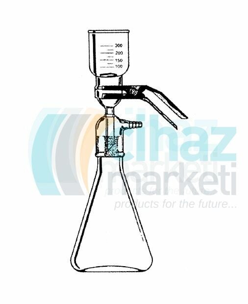 Çalışkan Cam Teknik LG027.03.0250 Vakum Filtrasyon Seti (Askıda katı madde düzeneği) 500 ml Erlen Hacmi