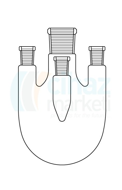 Çalışkan Cam Teknik LG006.08.2906 Balon, Dört boyunlu 4000 ml Hacim, NS: 29/32