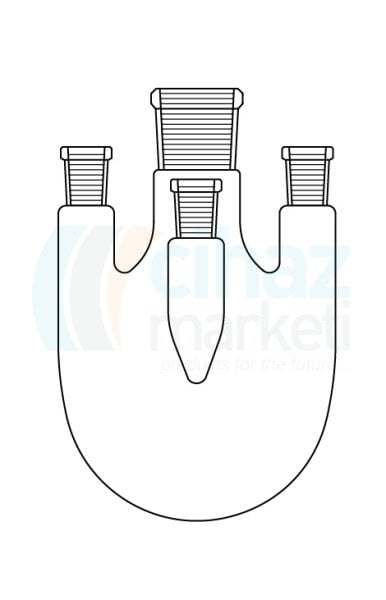 Çalışkan Cam Teknik LG006.08.2906 Balon, Dört boyunlu 4000 ml Hacim, NS: 29/32