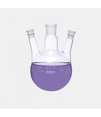 ISOLAB 030.38.250 balon - dibi yuvarlak - 3 boyunlu - yan dişi şilif - merkez boyun : NS 24/29 - yan boyun(lar) : NS 19/26 - 250 ml