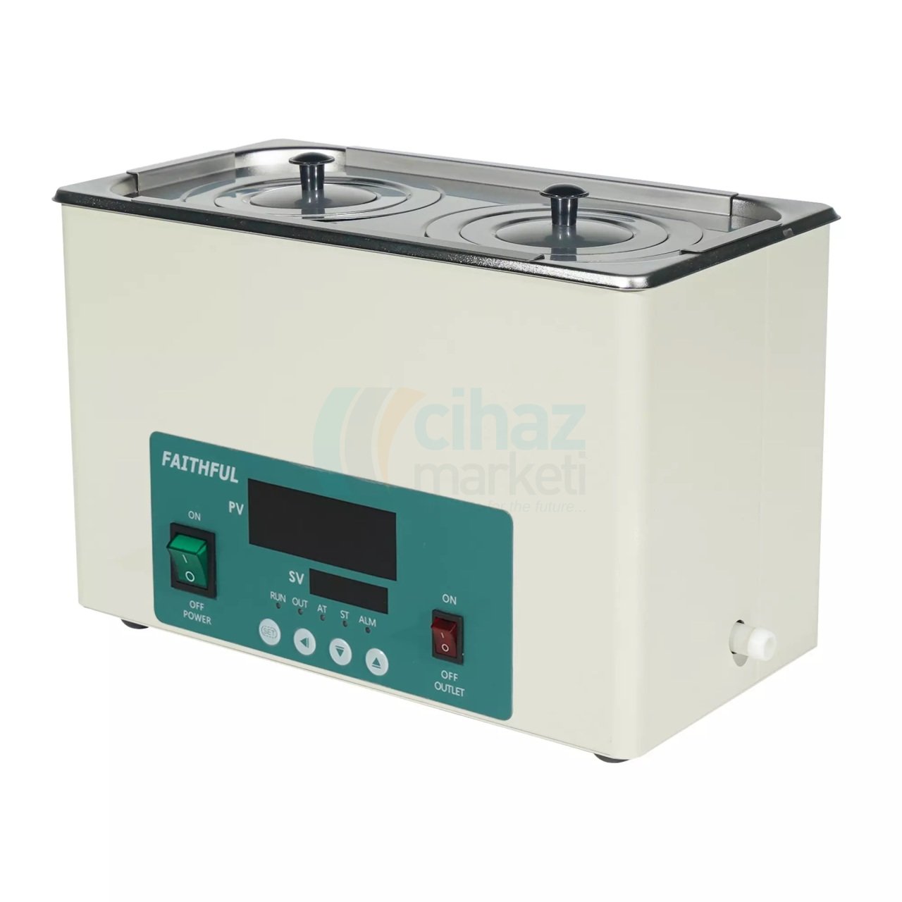 Faithful DK-2000-IIIL Termostatik Su Banyosu – Çiftli – 6.1 L, Dijital, Yuvarlak Kapaklı , Elektrikli Tahliye