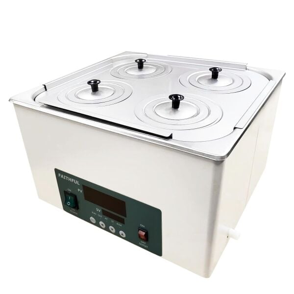 Faithful DK-2000-IIIL Termostatik Su Banyosu – Dörtlü – 14.6 L, Dijital, Yuvarlak Kapaklı, Elektrikli Tahliye