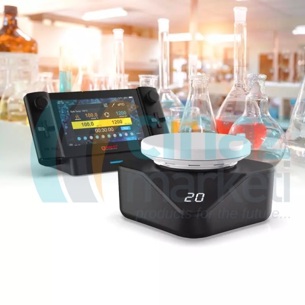 Four E's MS321 Hub Kontrollü Çoklu Isıtıcılı Manyetik Karıştırıcı 310 °C, 20L, 6lı SET (6 Adet Karıştırıcı, 6 Adet Sensör, Kontrol Paneli ve Şarj Aparatı)