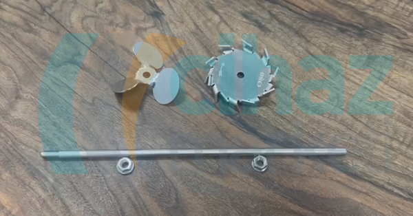 Değiştirilebilir Başlıklı Mekanik Karıştırıcı Şaftı, 304 Paslanmaz Çelik, 8cm Çap, 30 cm Uzunluk