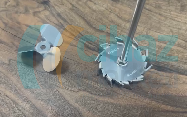 Değiştirilebilir Başlıklı Mekanik Karıştırıcı Şaftı, 304 Paslanmaz Çelik, 8cm Çap, 30 cm Uzunluk