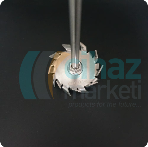 Değiştirilebilir Başlıklı Mekanik Karıştırıcı Şaftı, 304 Paslanmaz Çelik, 8cm Çap, 30 cm Uzunluk