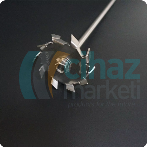 Değiştirilebilir Başlıklı Mekanik Karıştırıcı Şaftı, 304 Paslanmaz Çelik, 8cm Çap, 30 cm Uzunluk