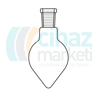 Çalışkan Cam Teknik LG006.11.1902 Balon, Kalp Tipi, Şeffaf, 25 ml Hacim, NS: 19/26