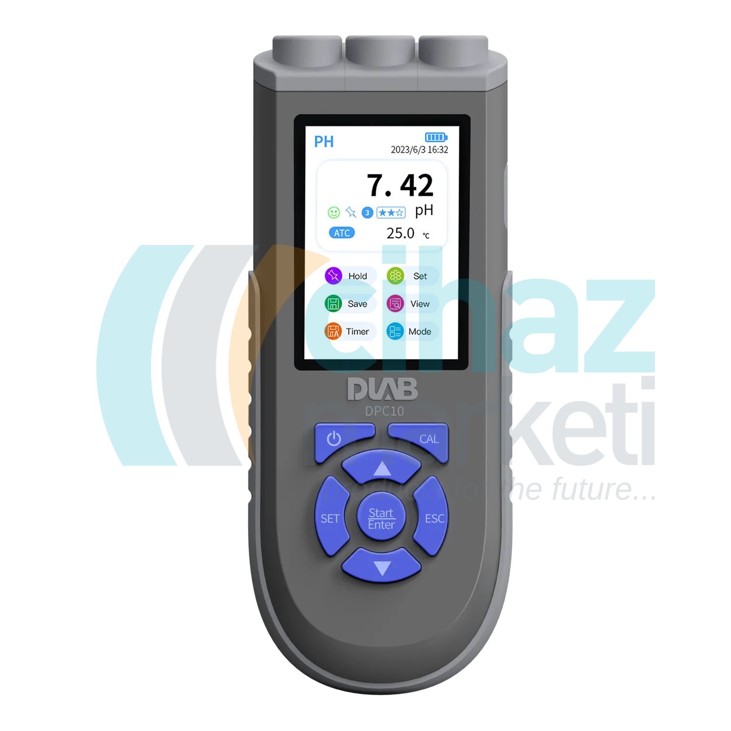 DLAB DPC10 Taşınabilir Multiparametre Ölçer, pH, ORP, İletkenlik, TDS, Tuzluluk, Direnç ve Sıcaklık Ölçer, D201T-H pH Probu ve DCON201T İletkenlik Probu ile