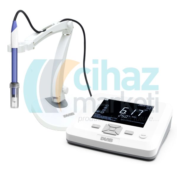 DLAB DPCD100 Masaüstü pH, ORP, İletkenlik, TDS, Tuzluluk, Direnç, Polarografik Tip DO ve Sıcaklık Ölçer, D201T ATC Plastik pH Probu, DCON201T Plastik ATC İletkenlik Probu ve DDO01-2M Polarografik DO Probu ile